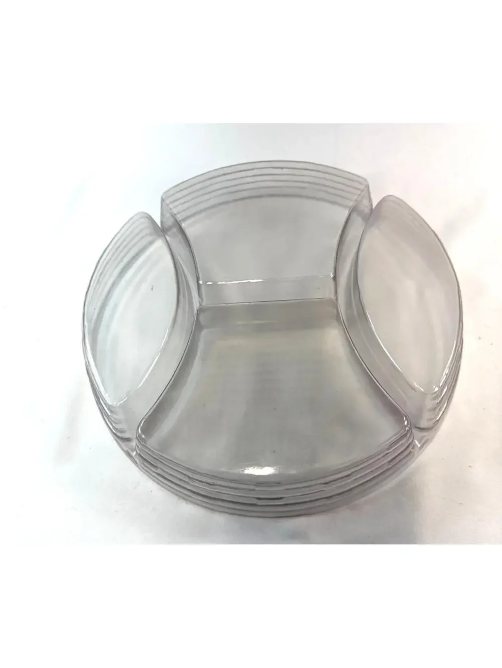 Longaberger Round Divided Basket Protector #41432 Clear Plastic Insert EUC